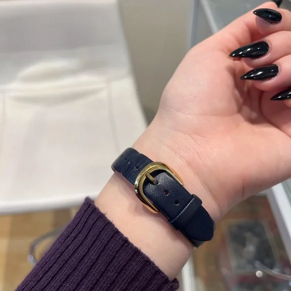 Kate Spade Gold-Tone Watch with Black Strap
